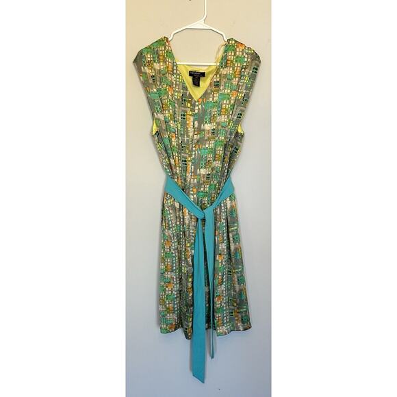 Signature‎ by Robbie Bee Dress Womens 18W Sleeveless Tie Belt Multicolor Lined - Picture 1 of 8